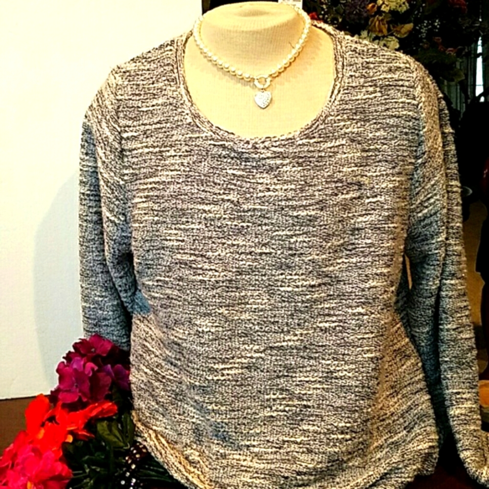 Croft & Barrow Pullover Sweater Silver Sparkle